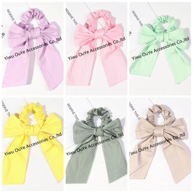 Customized Fashion Bow Decoration Hair Accessories Hair-Ring Elastic Scrunchies Hairbands