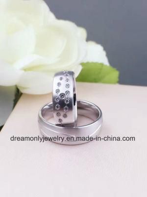 White Gold CZ Zircon Wedding Ring Top Quality Jewelry