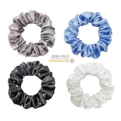 High Quality Scrunchies Silk for Hair Accessories with Luxury Crystal