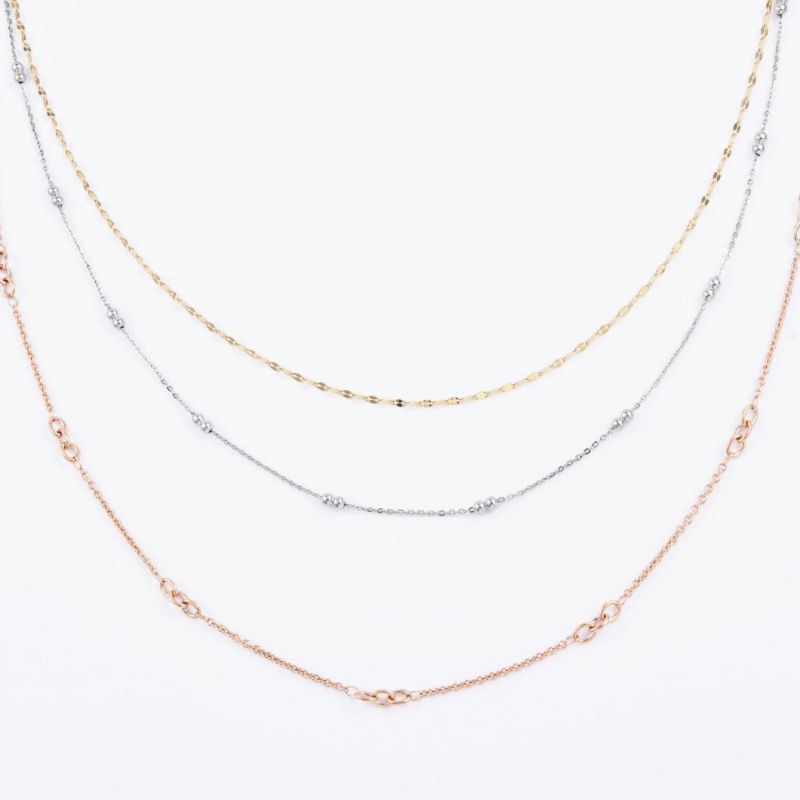 Fashion Jewelry Manufacturer 18K Gold Plated Stainless Steel Layered Necklace for Ladies Jewelry Design