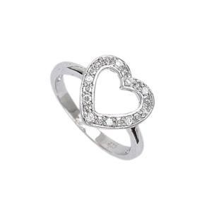 UK Fashion Beautiful Women&prime;s Halo Heart Wedding Rings Engagement Ring