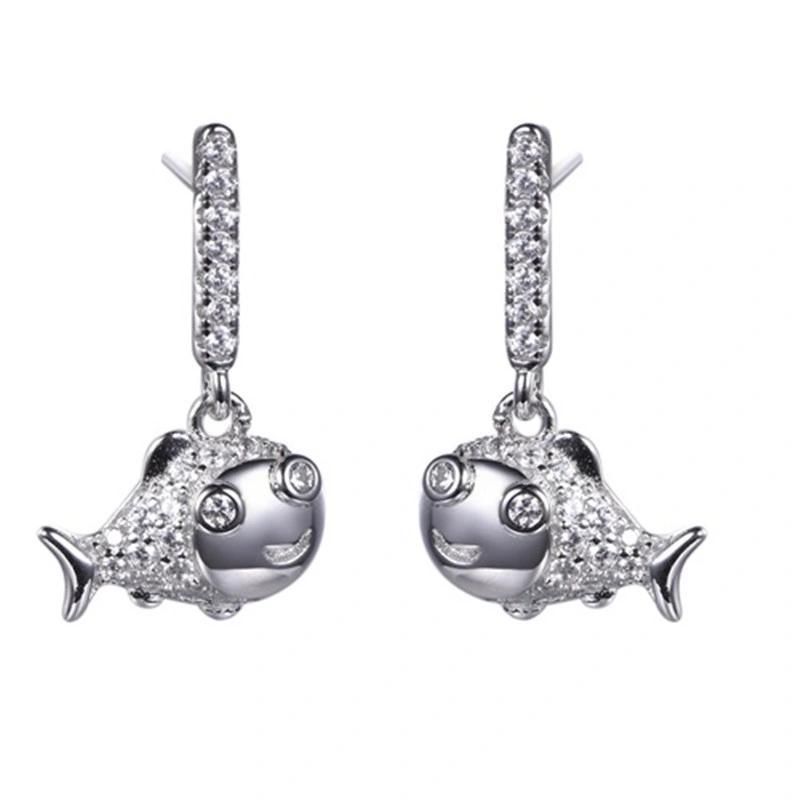 925 Sterling Silver CZ Fashion Couple Earring