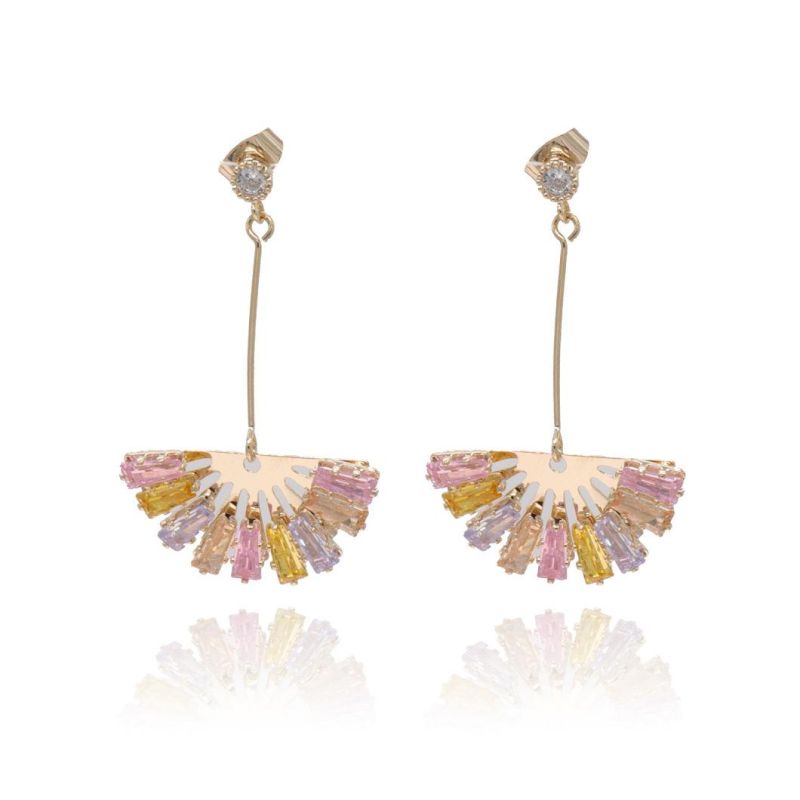 Fashion Gold-Plated Jewelry Zircon Earrings Ladies Charm Earrings