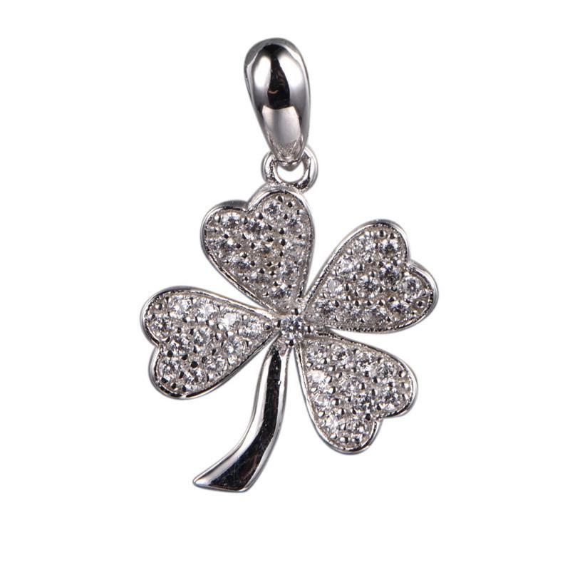 Pave Setting Clover Hotsale Gift for Her 925 Sterling Silver Pendant