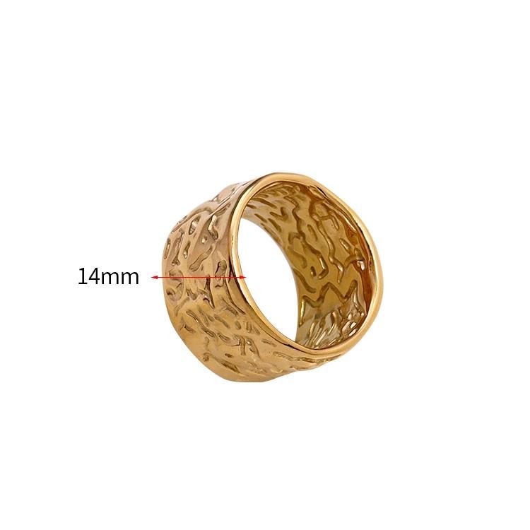 Wholesale Custom Fashion Modern Wedding Ring 18K Gold Exquisite Stainless Steel Embossing Couples with Thin Ring Men and Women