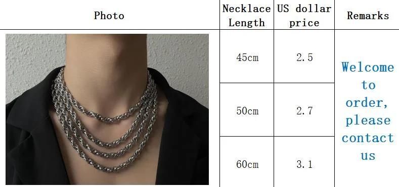 Manufacturer Stainless Steel Custom Fashion Jewelry Men Simple Necklace Men Jewellery Thick and Domineering 316L Stainless Steel Necklace