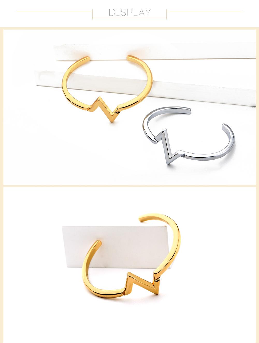 Polishing Effect Geometry Design Brass Bracelet for Event