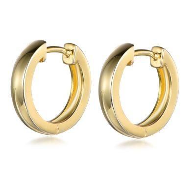Top Ladies Earrings 2021 Gold Hoop Earrings for Women 18K Gold Plated 925 Sterling Silver Ear Ring High End 18K Gold Plated Tube Hoop Earrings