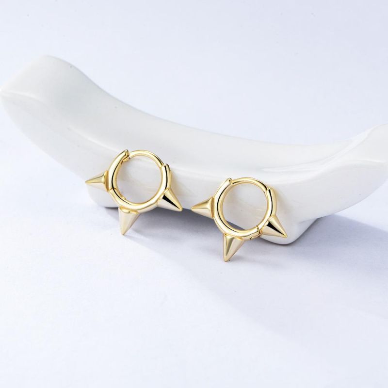 High Quality Fashion Simple 925 Sterling Silver Mini Cone Huggie Earrings