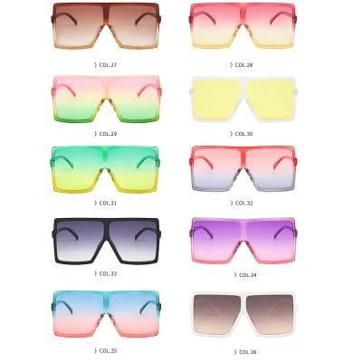Brand Designer Plastic Big Square Frame Oversized Colorful Custom Fashion Trendy Women Men Sun Glasses Shades Sunglasses 2021