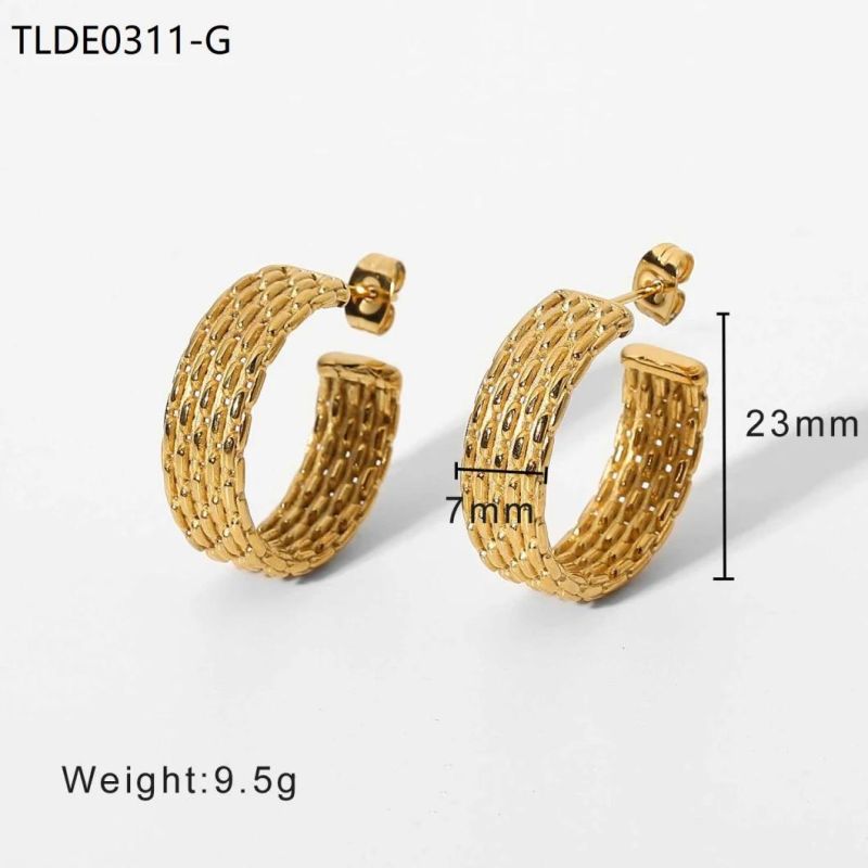 Stainless Steel Fashion Jewelry Earring, Never Fade Earring, 18 K Gold Plated Cc Earrings