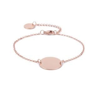 Fashion Jewelry Adjustable Custom Stainless Steel Coin Pendant Women Bracelet