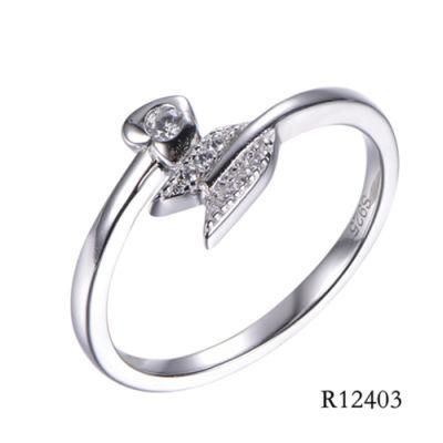 Fashion 925 Sterling Silver Ring with CZ Customized Design Butterfly Ring