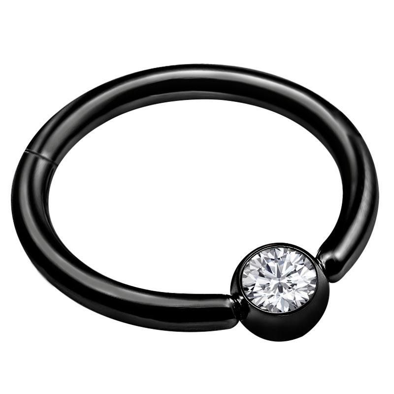 316L Surgical Steel Segment Clicker Nose Ring Body Piercing Jewelry (Custom Crystal color/Size Available)