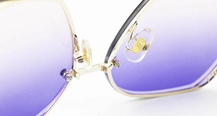 Oversize Wholesale Custom Logo Metal Frameless Women Sunglasses