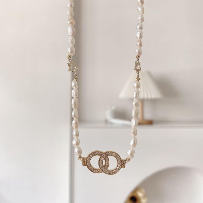 Fashion Cold Wind Pearl Splicing Collarbone Necklace Jewelry