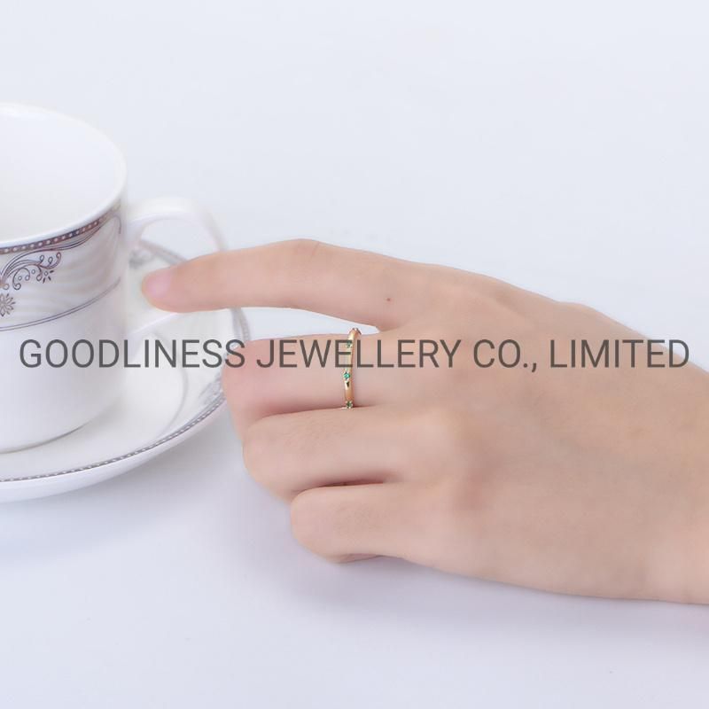 925 Sterling Silver Fine Jewelry Color Stone CZ Women Rings