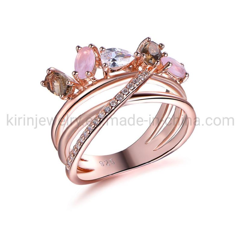Fashion Promise Custom Rose Gold Ring Wedding Jewelry Gold Plated Rings for Women Engagement Diamond Gold Rings