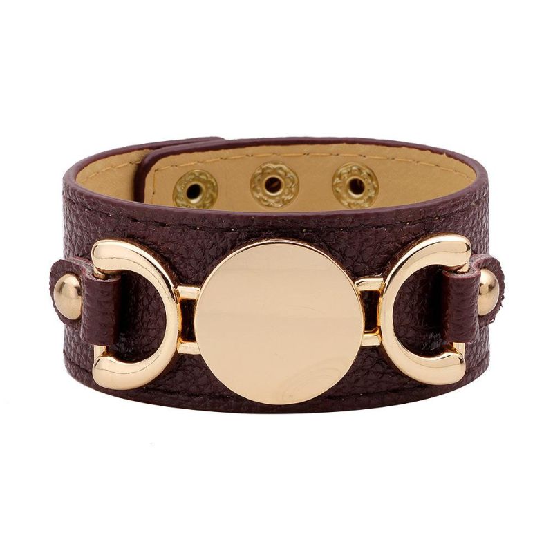 Fashion European and American Lady Bracelet with Wide Leather