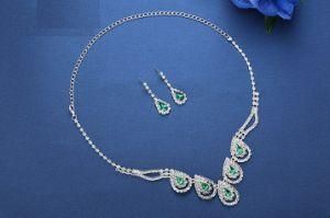 Heart Crystal Wedding Bridal Silver Color Rhinestone Jewelry Set