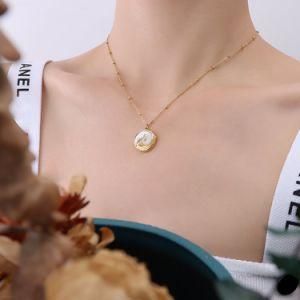 Women Jewlelry Gold Steel Tag Monn Star Pendant Necklace for Women