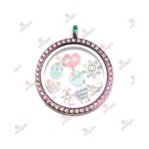 Wholesale Customized 38mm Round Lockets Pendant Jewelry for Necklace (RLJ222-226)