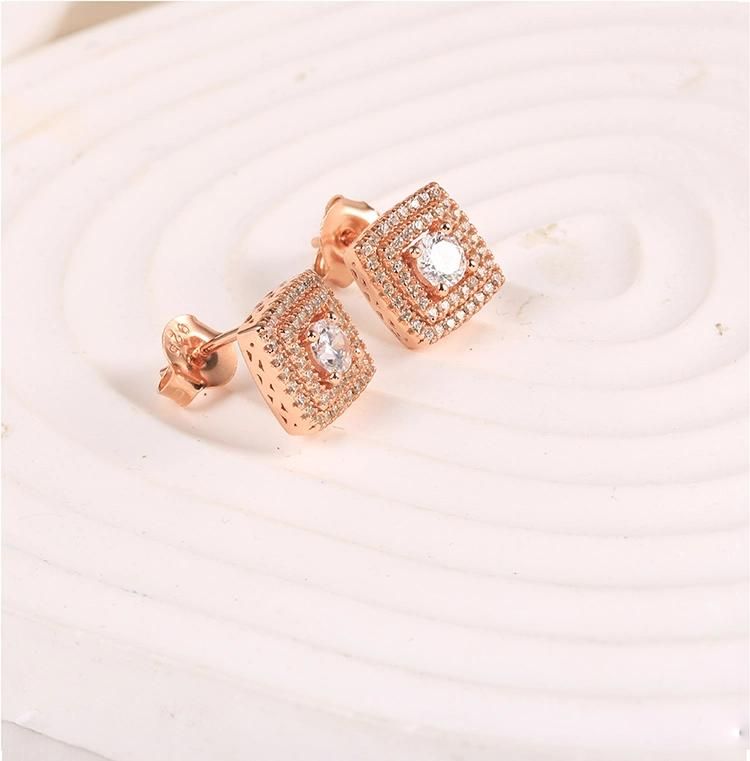 Hip Hop 925 Silver Cubic Zirconia Moissanite Fashion Accessories Fine Jewellery Factory Wholesale Fashion Jewelry Trendy Beauty Women Earrings