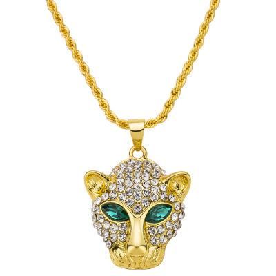 Men Women Accessories Pendant Necklace Fashion Leopard Head Animal Jewelry for Factory Wholesale