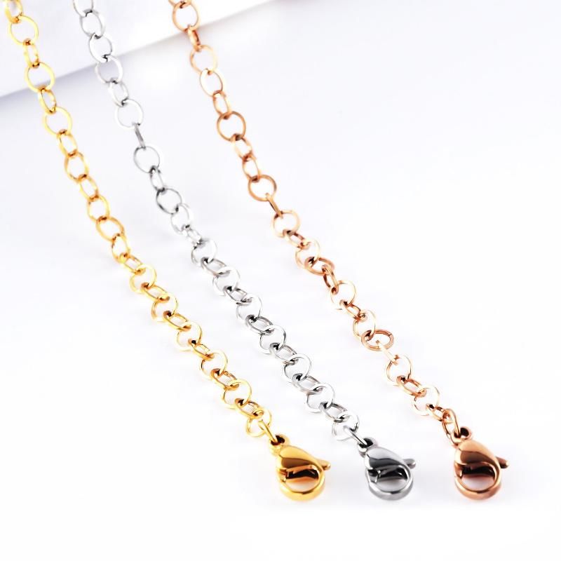 Stainless Steel Square Wire Circle Rolo Chain Link Necklace for Jewelry Making Accessories
