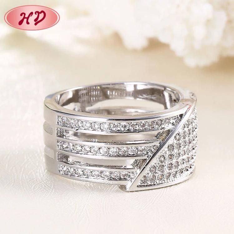 Latest Model Fashion Designs Cheapest Wedding Jewelry 18K Gold Diamond Ring