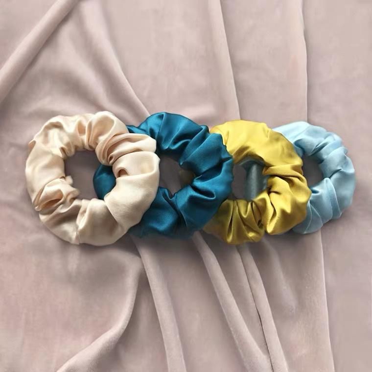 Non-Toxic 100% Silk Scrunchies for Hair Elastic Hair Bands