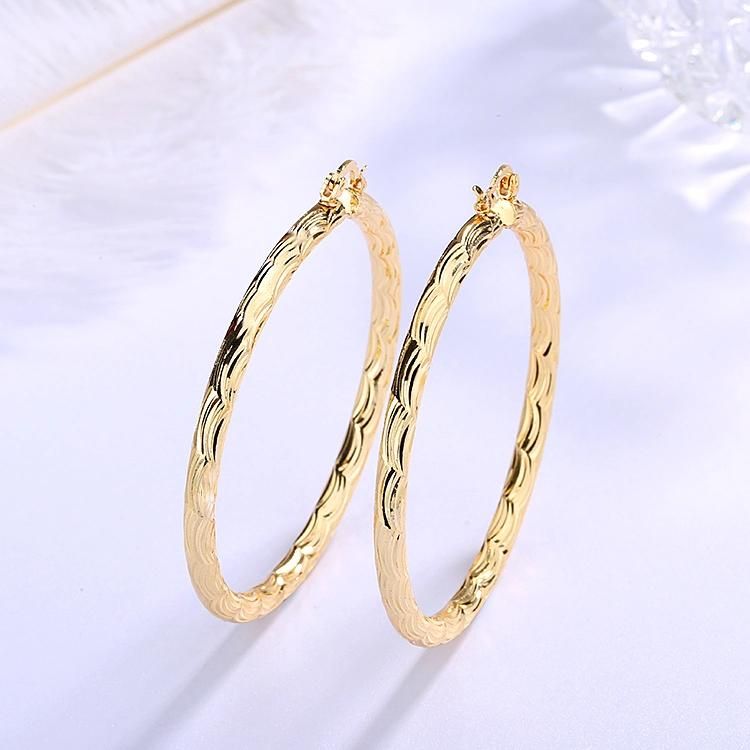 2020 Fashion Jewelry China Factory Wholesale Joyeria Gold Brass Hoop Earrings Jewelry