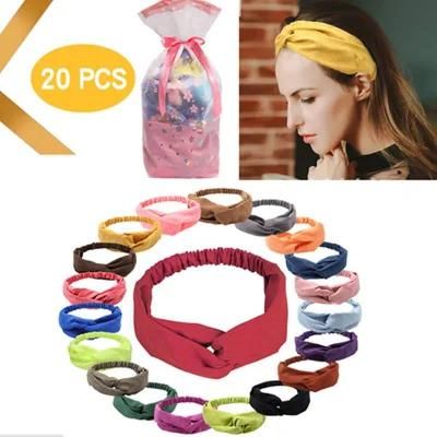 Amazon Hot Sale Product Elastic Knot Braided Headband for European Women Girl
