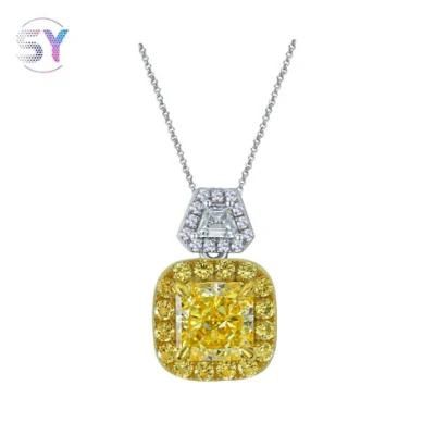 Costume Jewelry 2022 High Carbon Diamond 925 Sterling Silver 7mm*7mm Pendant Necklace Fine Jewelry