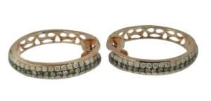 18k High End White&Brown Diamond Earring (BLE18)