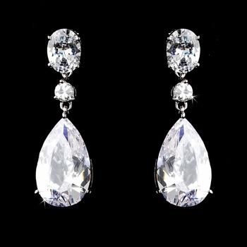 Wedding Big CZ Earring Jewelry, Bridal Big CZ Earring Jewelry, Bridesmaid Jewelry