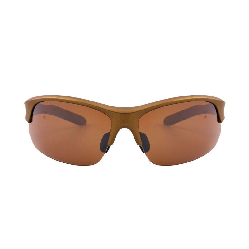Gold Half Frame Sport Sunglasses Unisex