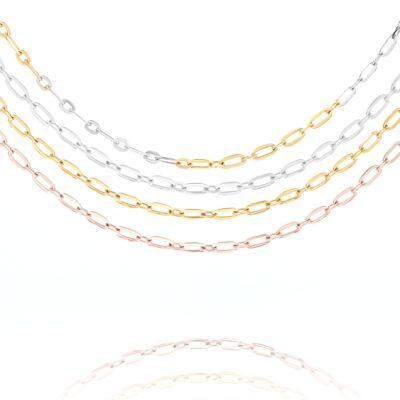 Fashion Accessories Stainless Steel Flat Length 1: 1 Cable Chain Layering Necklaces with Pendant Jewelry Design