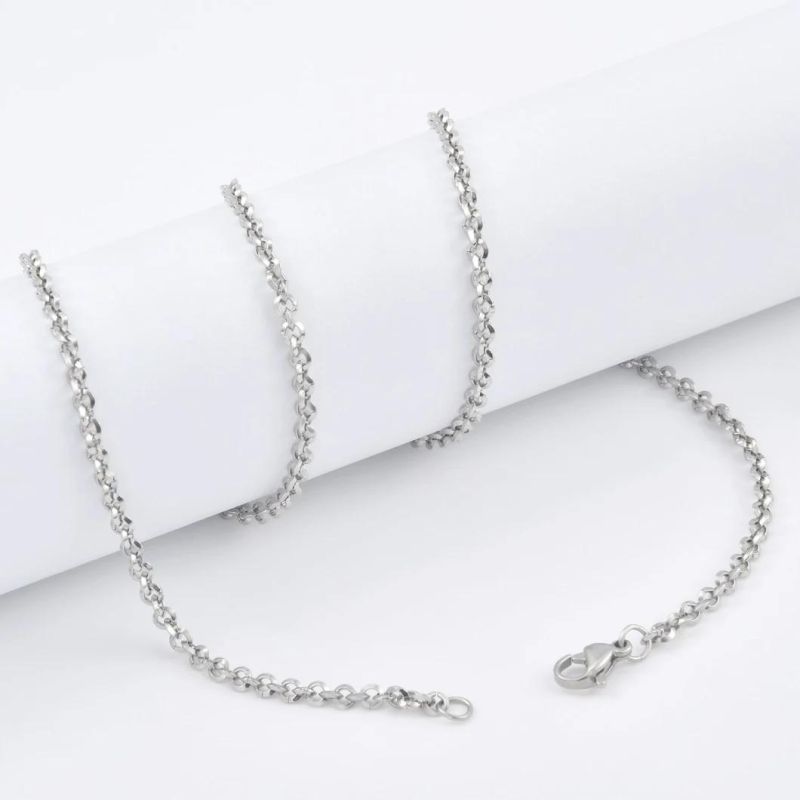 Manufacturer Customized Rose Gold Plated Stainless Steel Fashion Belcher Rolo Chain Jewelry Accessories for Bangle Bracelet Necklace