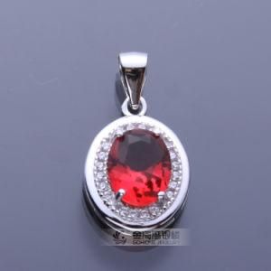 Fashion AAA Quality Ruby Stone 925 Sterling Silver Pendant