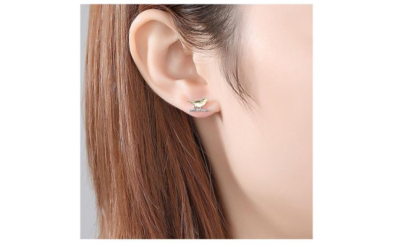 Fashion Jewelry Silver Bird Shape Piercing Lip Ring Ear Stud