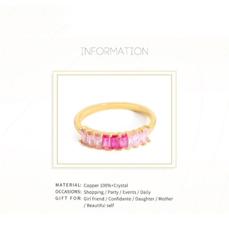 Brass Ring with Multi Color Fashion Ring Fashion Jewelry