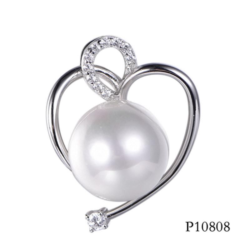 Heart Shaped Silver with Pearl Fashion Pendant