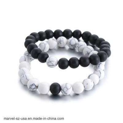 Frosted Stone White Turquoise Beads Bracelet Men Bracelets