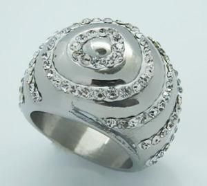 Fashion Stainless Steel Crystal Ring (RZ7014)