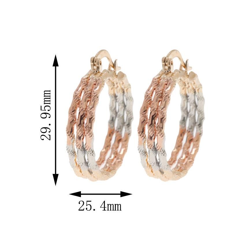 Wholesale Tricolor Gold Plated Ladies Luxury Fashion Earrings