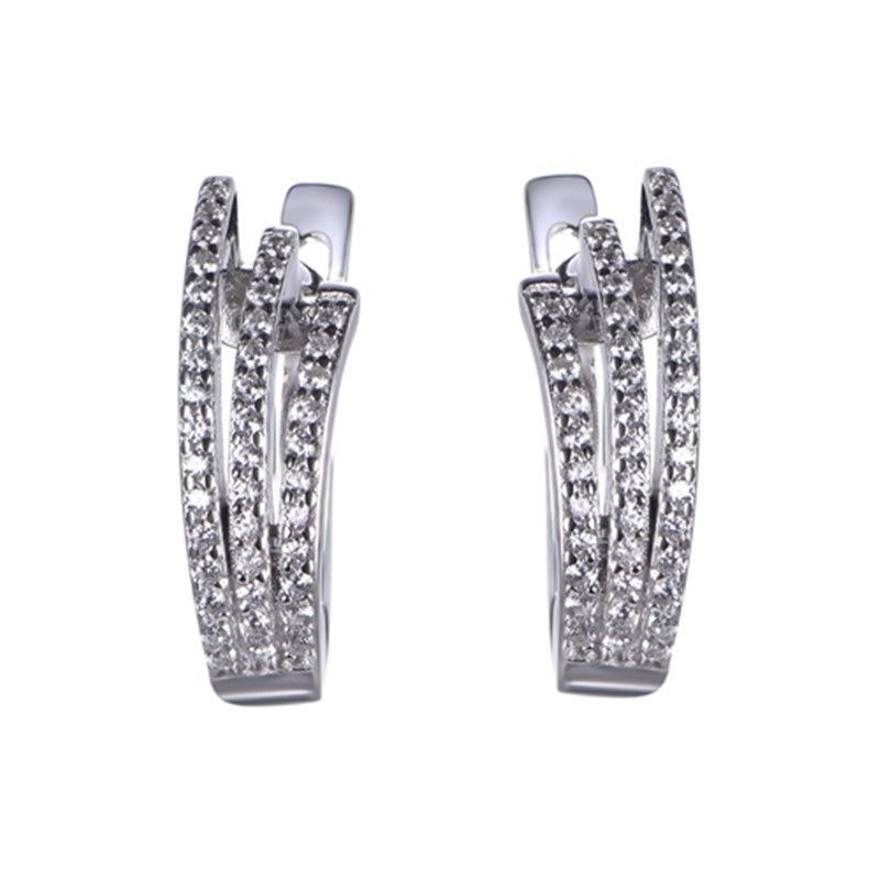 925 Sterling Silver or Brass CZ Small Cuff Earring for Ladies