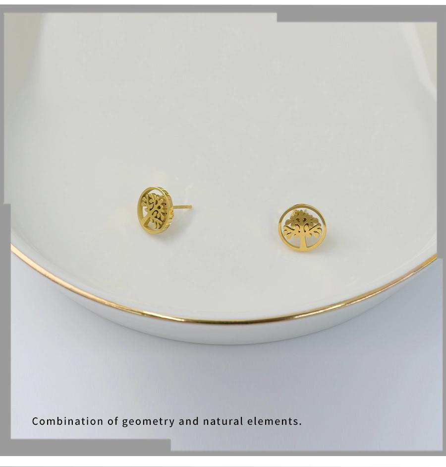 Elegant and Small Female Tree Planting Pattern Earrings