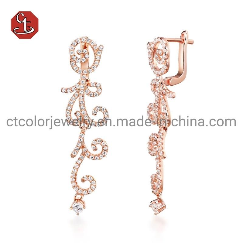 Hollow Out Silver Earring Fashion Drop Earring with AAA+ CZ