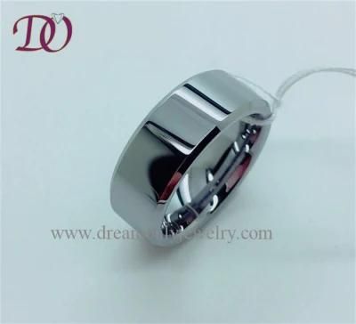 High Polished Flat Tungsten Ring for Men